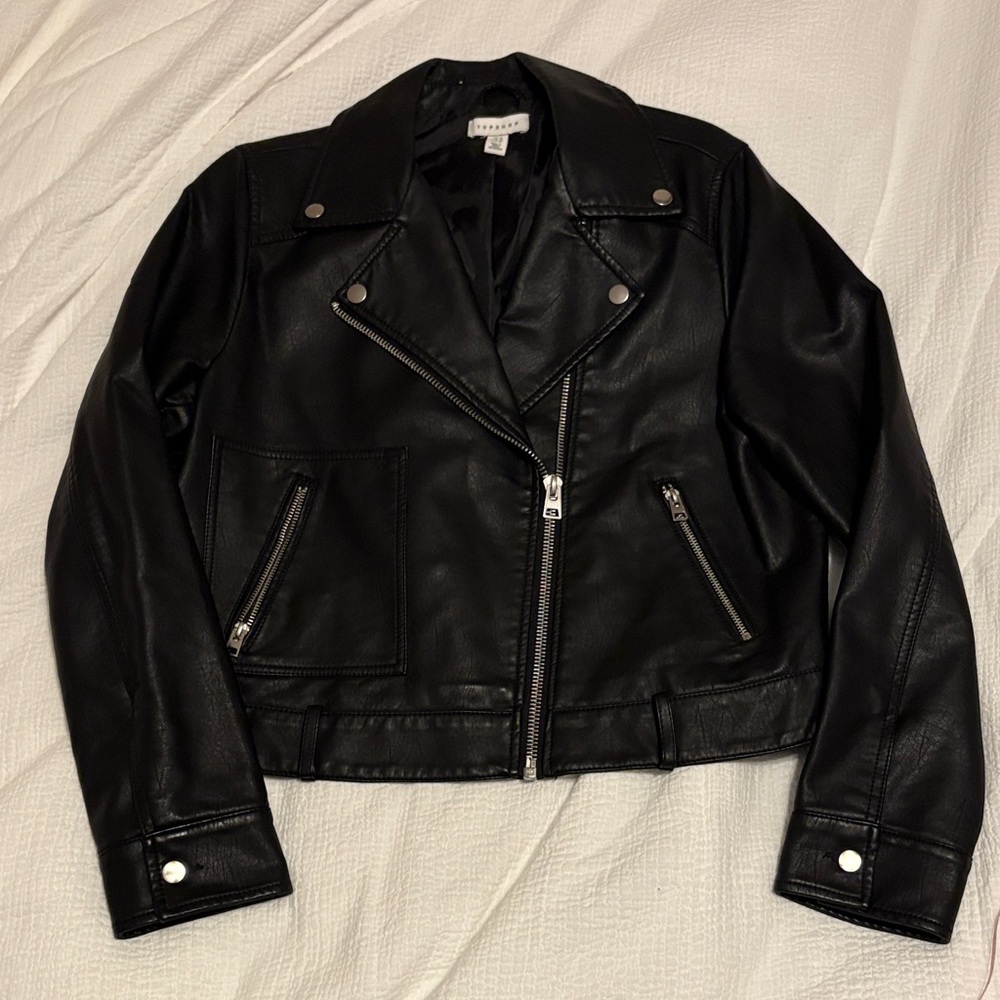 Black Leather Moto Jacket
